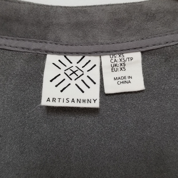 Artisan NY gray suade draped open vest xs - Picture 4 of 4